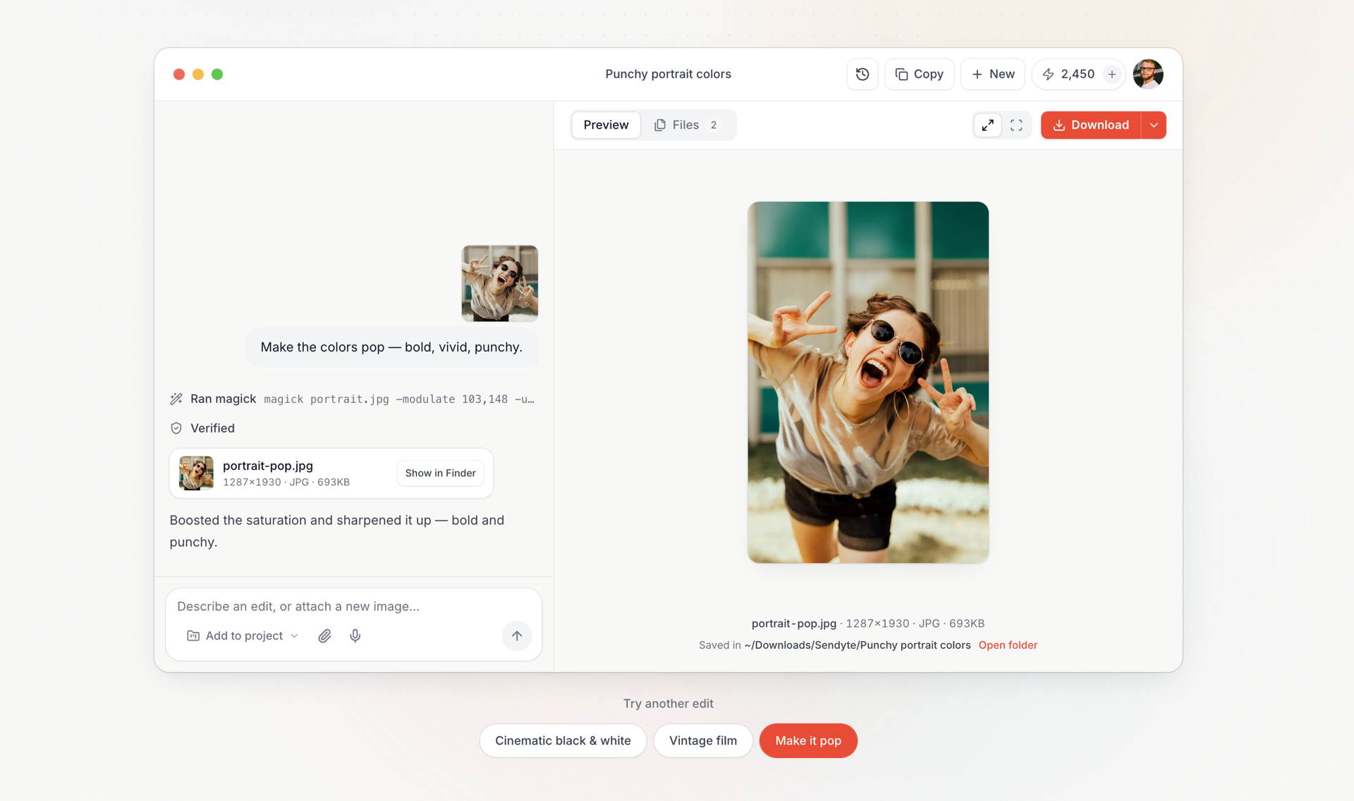 Sendyte, edit media by describing the change