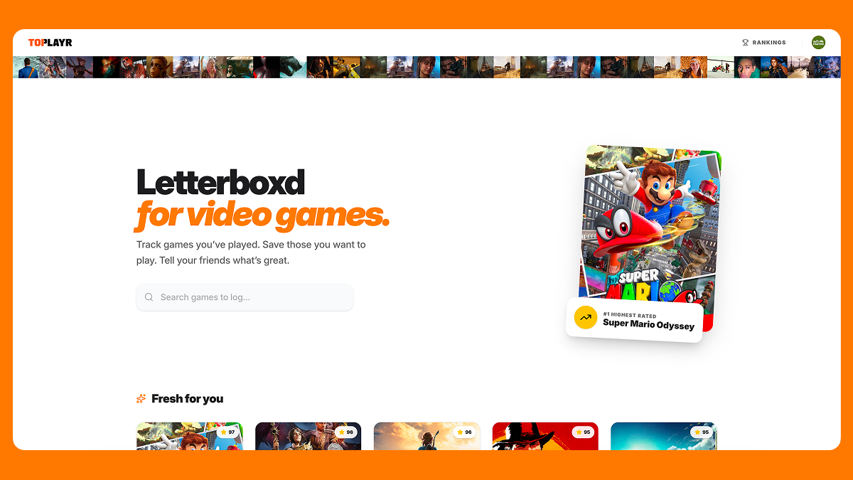 Toplayr, letterboxd for video games